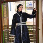قفطان بروكار اسود ملوكي