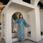 قفطان شك فاخر باللون الفيروزي