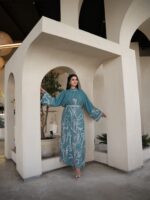 قفطان شك فاخر باللون الفيروزي